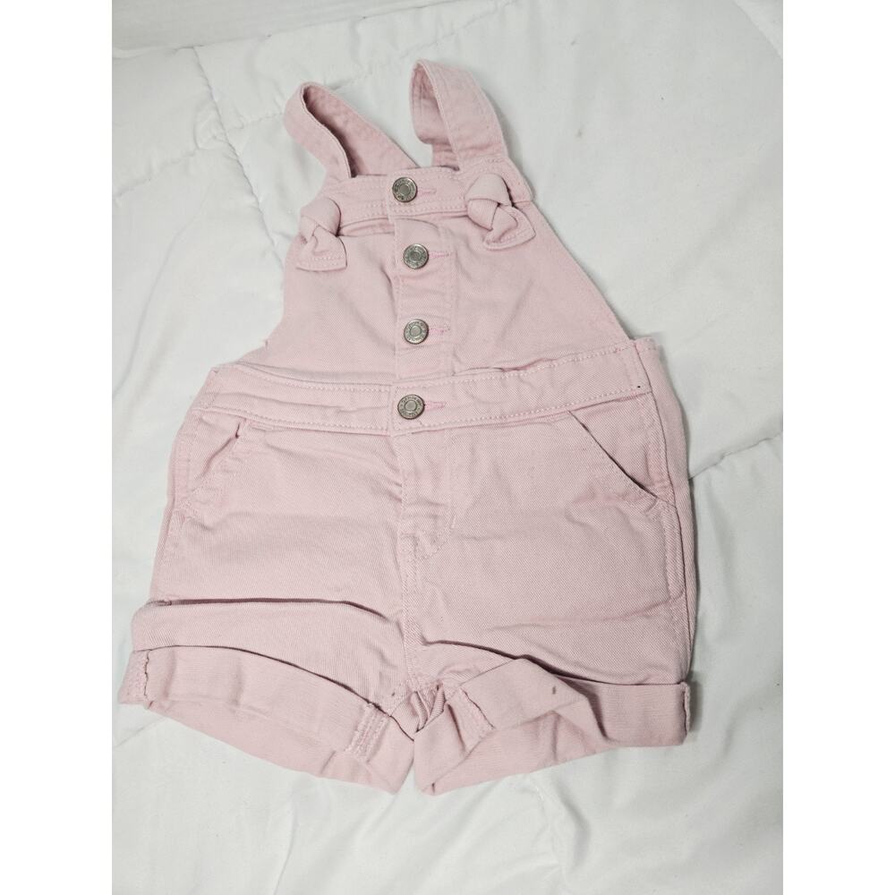 Vtg Gap Baby Girl Pink Pale Overall Cotton 12m 18m Spring Garden Boho